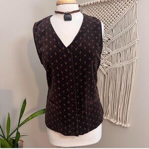 Black and Red Patterned Women's Top vest